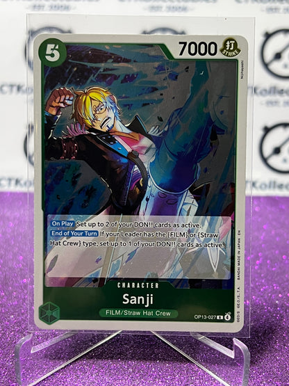2025 ONE PIECE CARRYING ON HIS WILL SANJI # OP13-027 R FOIL ENGLISH TRADING GAME CARD