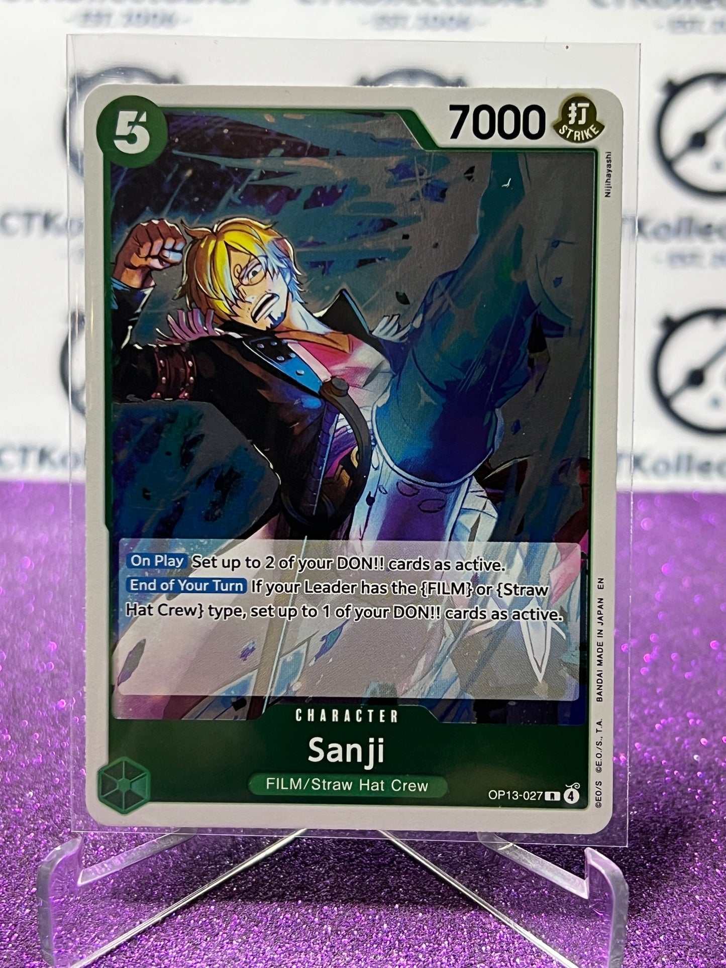 2025 ONE PIECE CARRYING ON HIS WILL SANJI # OP13-027 R FOIL ENGLISH TRADING GAME CARD