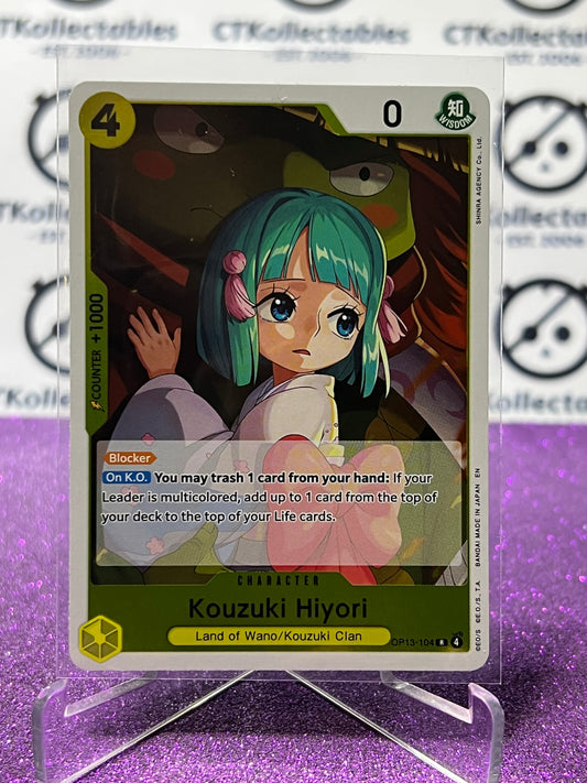 2025 ONE PIECE CARRYING ON HIS WILL KOUZUKI HIYORI # OP13-104 R FOIL ENGLISH TRADING GAME CARD