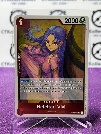 2025 ONE PIECE CARRYING ON HIS WILL NEFELTARI VIVI # OP13- 012 R FOIL ENGLISH TRADING GAME CARD