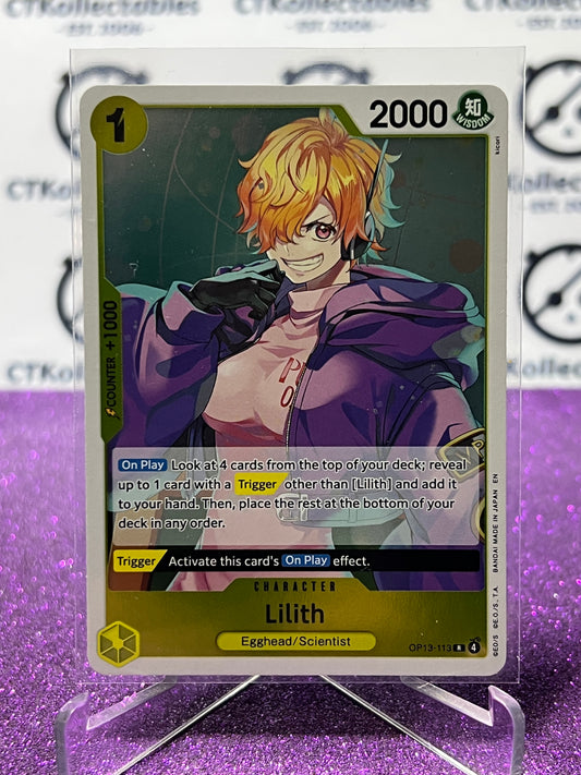 2025 ONE PIECE CARRYING ON HIS WILL LILITH # OP13-113 R FOIL ENGLISH TRADING GAME CARD