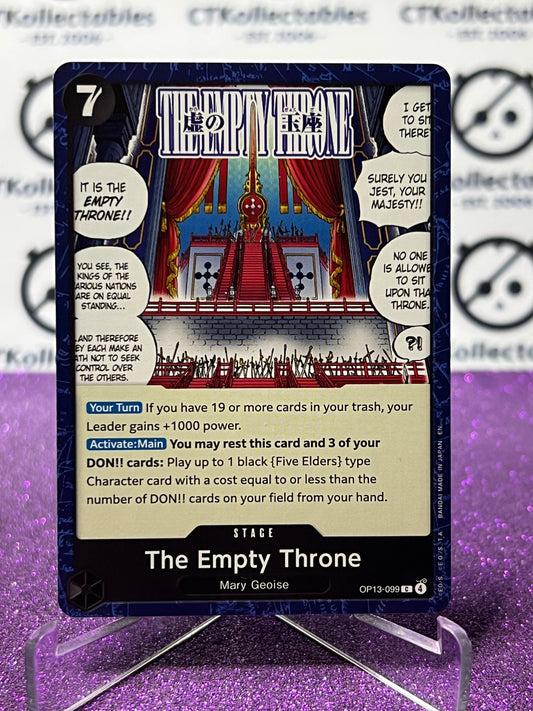 2025 ONE PIECE CARRYING ON HIS WILL THE EMPTY THRONE # OP13-099  C BLUE NON-FOIL ENGLISH TRADING GAME CARD