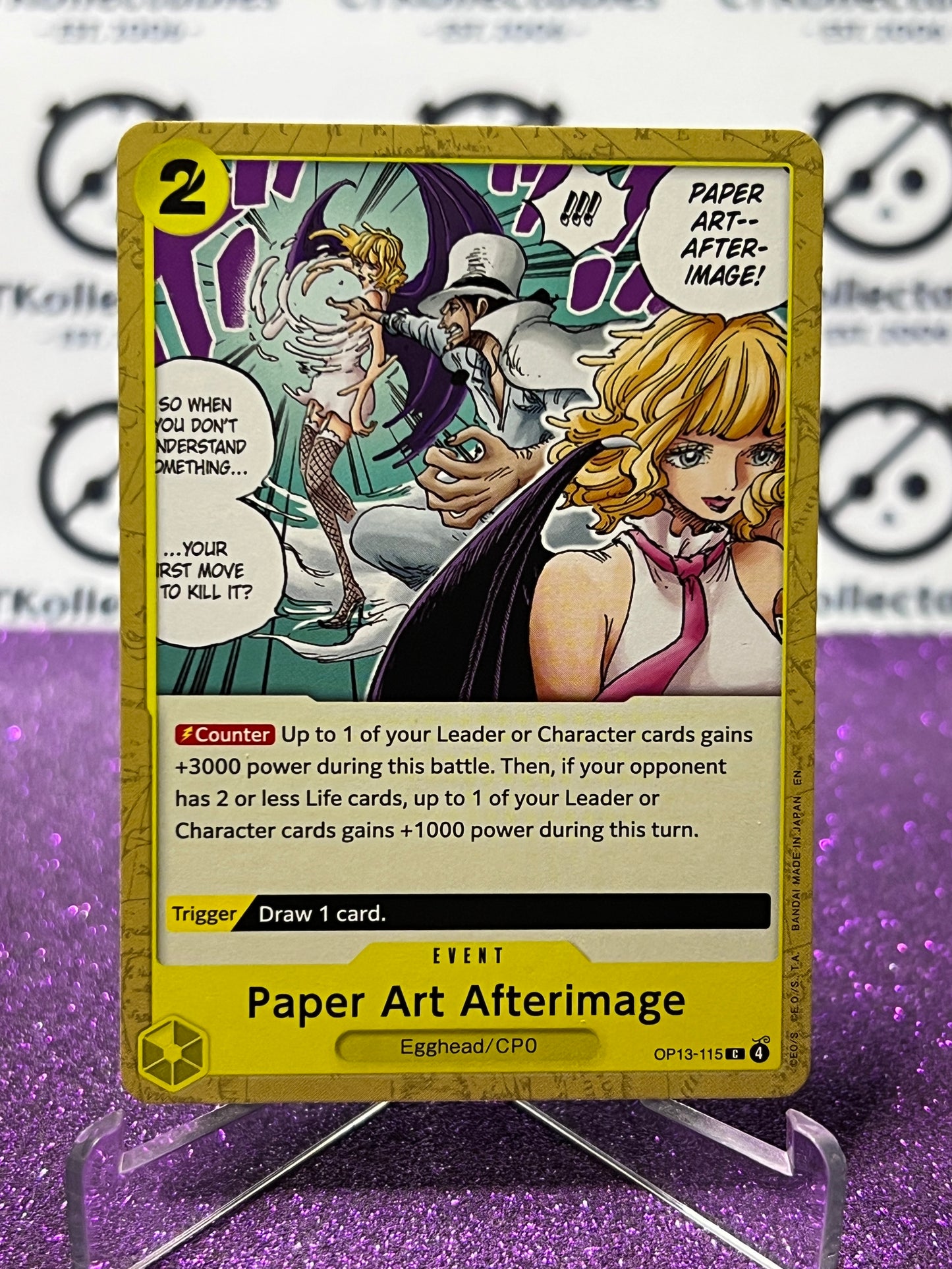 2025 ONE PIECE CARRYING ON HIS WILL PAPER ART AFTERIMAGE # OP13-115  C GOLD NON-FOIL ENGLISH TRADING GAME CARD