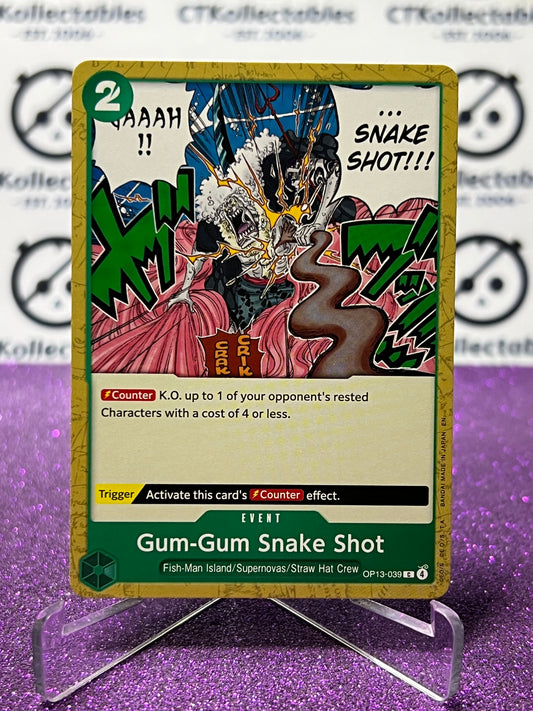 2025 ONE PIECE CARRYING ON HIS WILL GUM=GUM SNAKE SHOT # OP13-039  C GOLD NON-FOIL ENGLISH TRADING GAME CARD