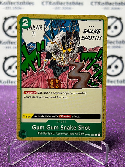 2025 ONE PIECE CARRYING ON HIS WILL GUM=GUM SNAKE SHOT # OP13-039  C GOLD NON-FOIL ENGLISH TRADING GAME CARD