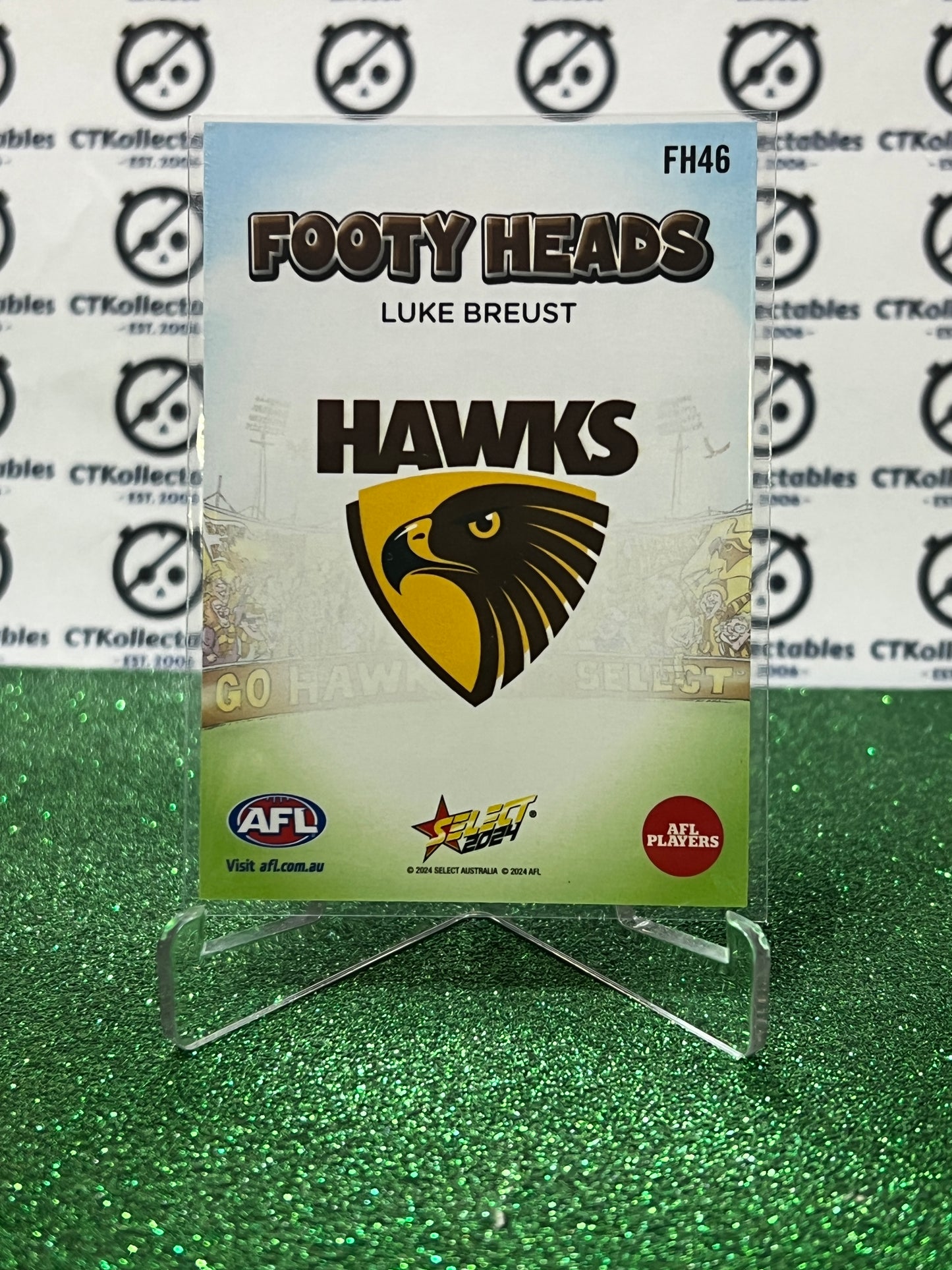 2024 AFL SELECT FOOTY STARS LUKE BREUST # FH46 FOOTY HEADS HAWTHORN HAWKS