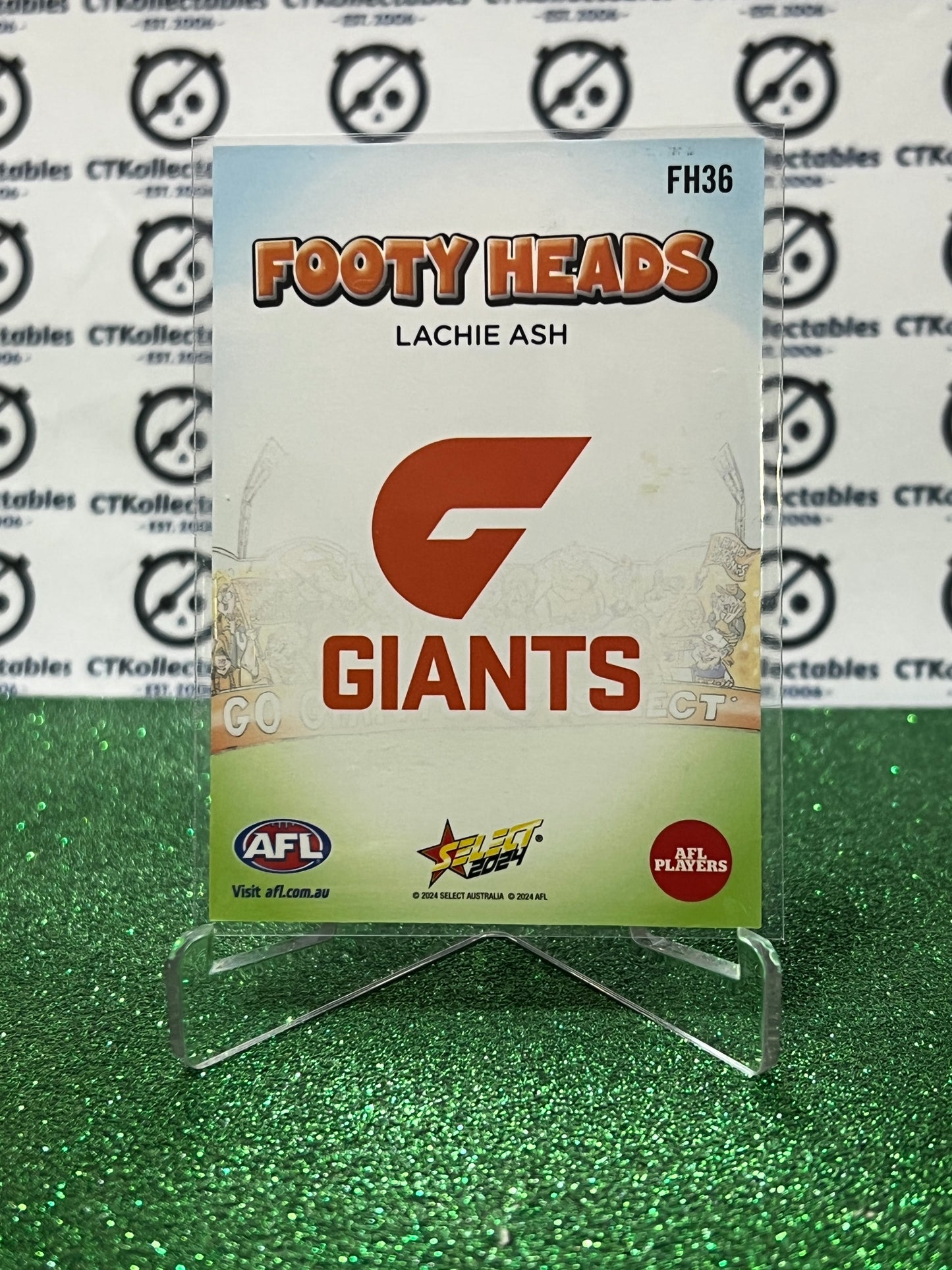 2024 AFL SELECT FOOTY STARS LACHIE ASH # FH36 FOOTY HEADS GWS GIANTS