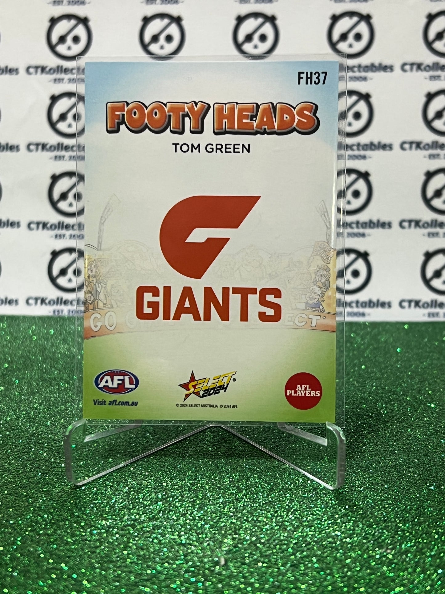 2024 AFL SELECT FOOTY STARS TOM GREEN # FH37 FOOTY HEADS GWS GIANTS