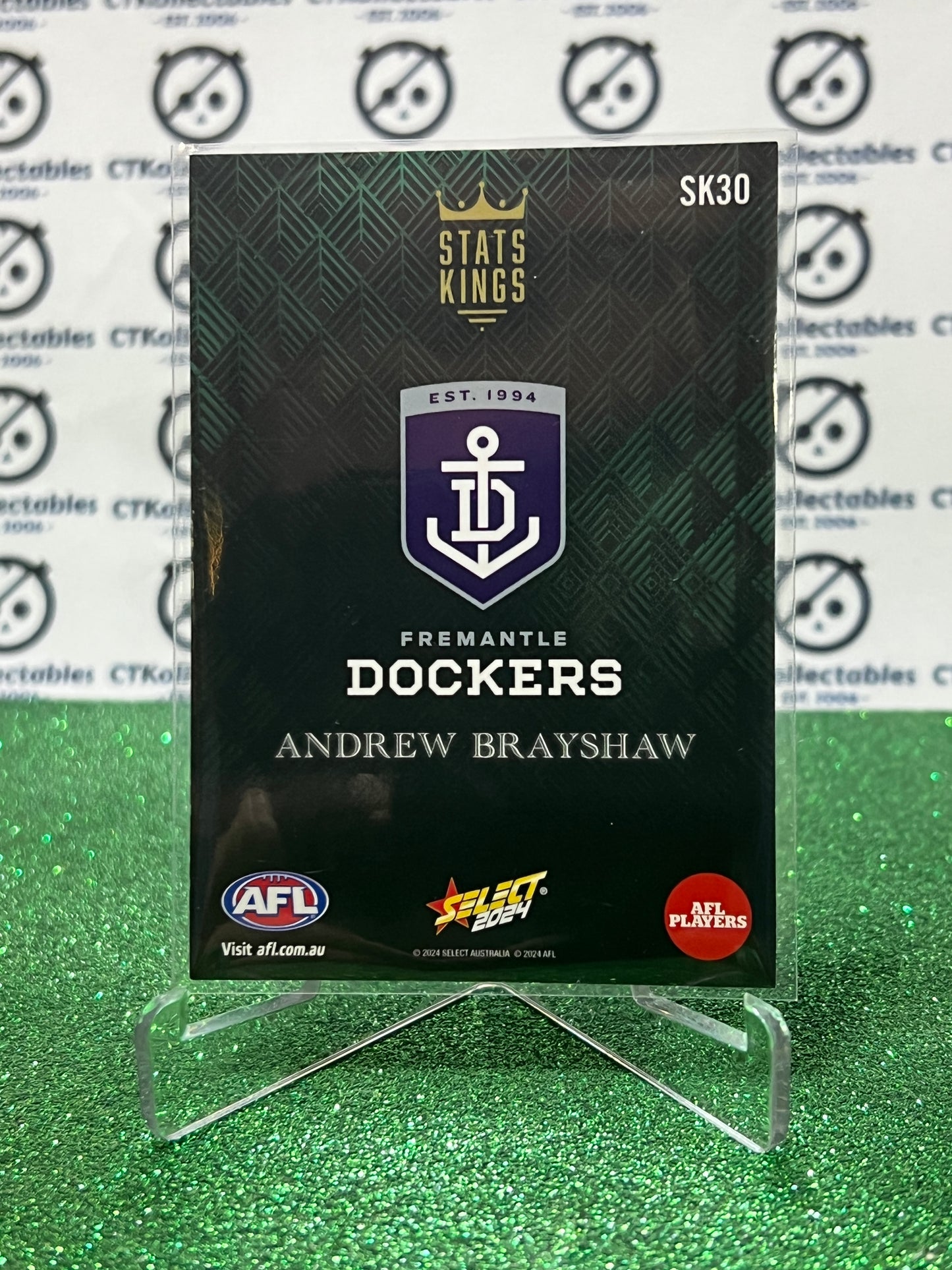 2024 AFL SELECT FOOTY STARS ANDREW BRAYSHAW # SK30 STATS KINGS FREMANTLE DOCKERS