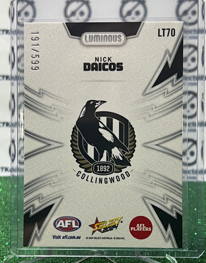 2024 AFL SELECT FOOTY STARS NICK DAICOS # LT70 LUMINOUS  /599 COLLINGWOOD MAGPIES