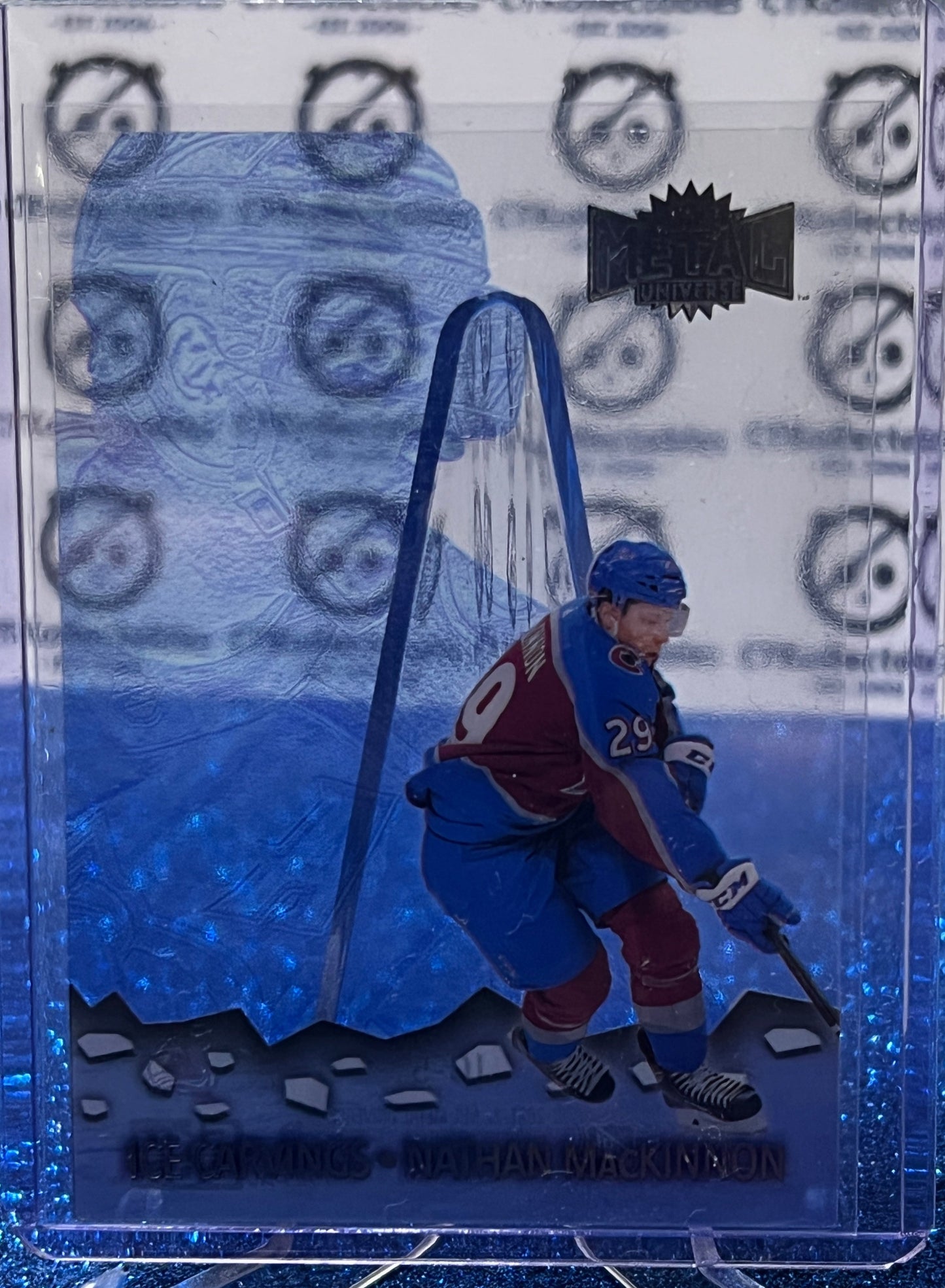 2021-22 SKYBOX METAL NATHAN MACKINNON # IC-5 ICE CARVINGS COLORADO AVALANCHE  HOCKEY CARD