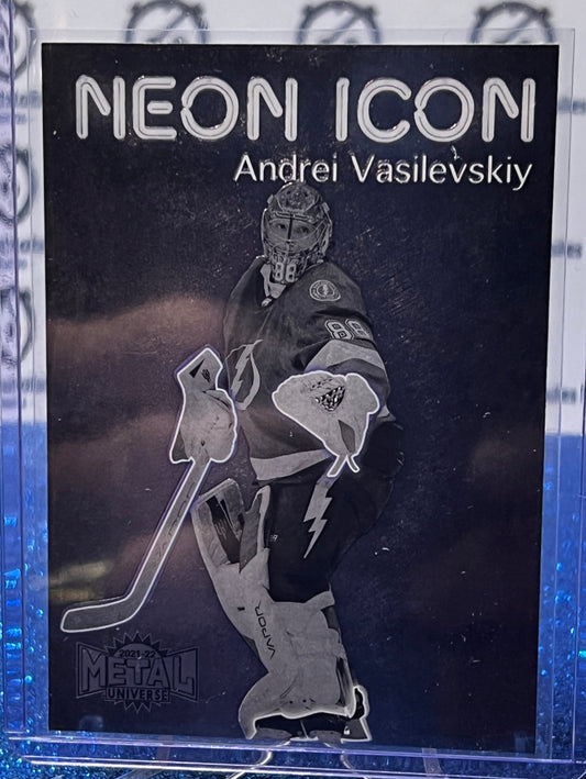 2021-22 SKYBOX METAL ANDREI VASILEVSKIY # NI-6 NEON ICON TAMPA BAY LIGHTNING HOCKEY CARD