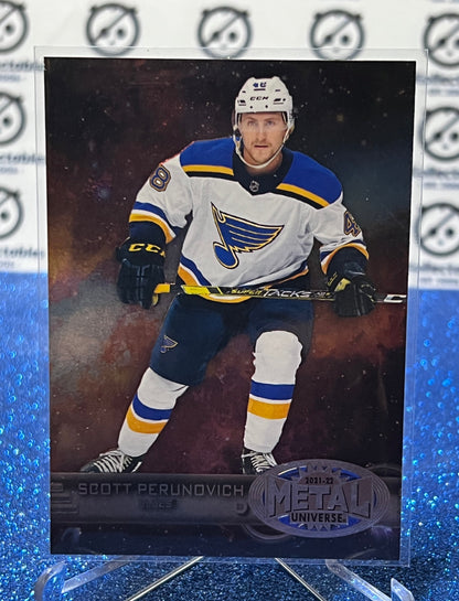 2021-22 SKYBOX METAL SCOTT PERUNOVICH # R-16 ROOKIE ST. LOUIS BLUES NHL HOCKEY CARD