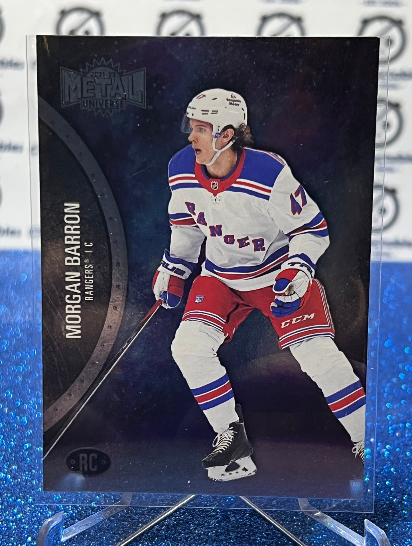 2021-22 SKYBOX METAL MORGAN BARRON # 168 ROOKIE NEW YORK RANGERS NHL HOCKEY CARD