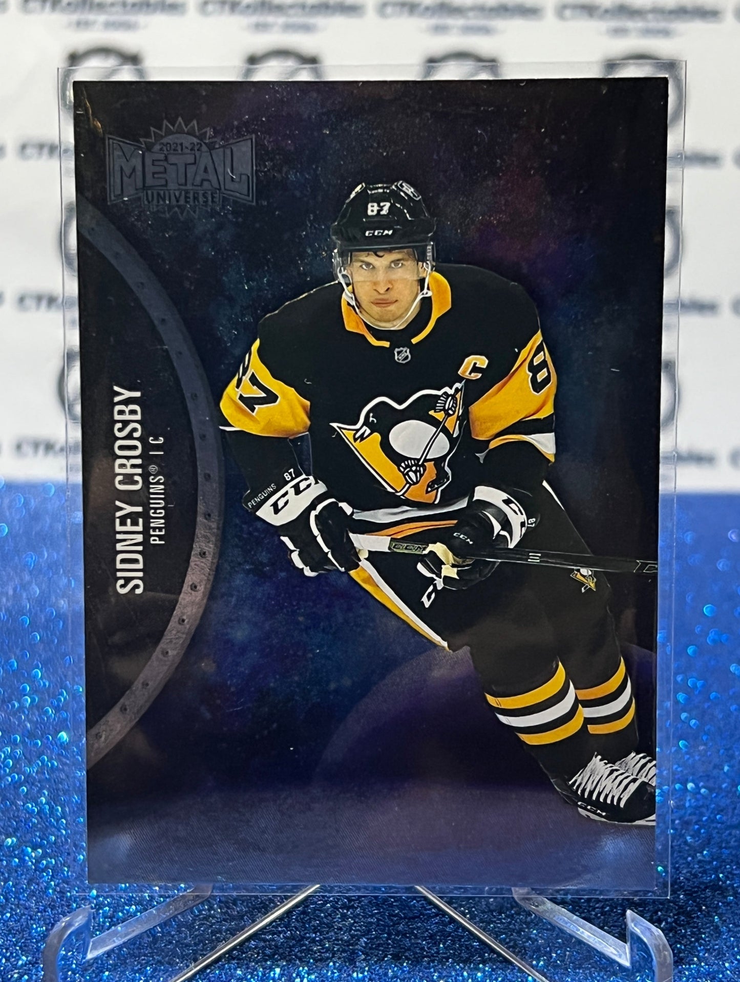 2021-22 SKYBOX METAL SIDNEY CROSBY # 100 PITTSBURGH PENGUINS NHL HOCKEY CARD