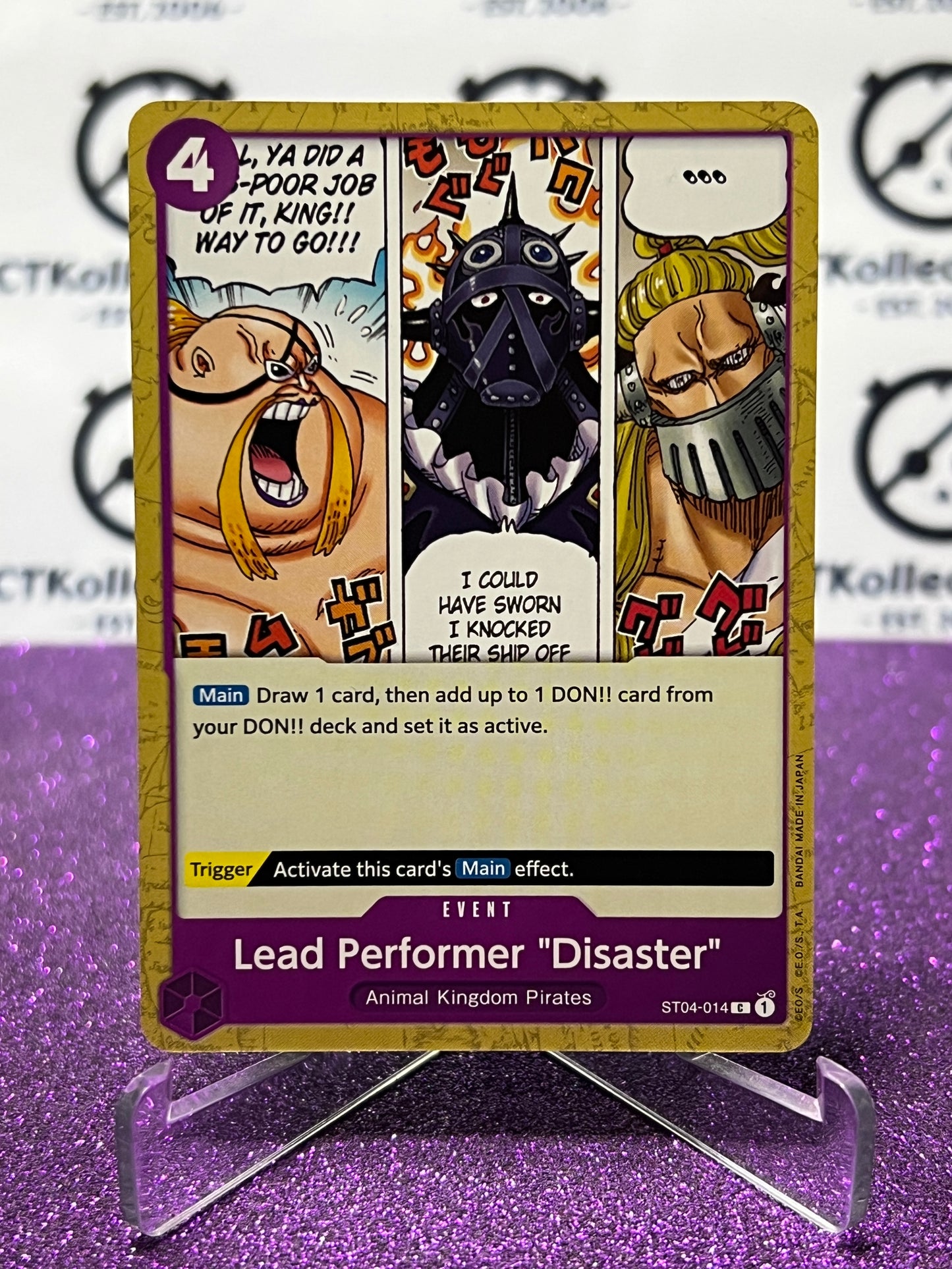 2023 PARAMOUNT WAR  ONE PIECE LEAD PERFORMER "DISASTER" # ST04-014 C PROMO REVISION NON-FOIL TRADING GAME CARD