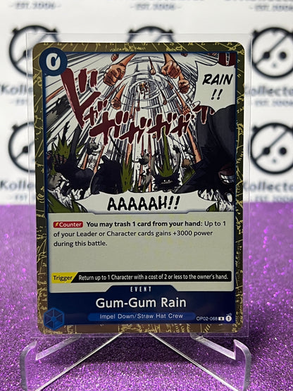2023 PARAMOUNT WAR  ONE PIECE GUM-GUM RAIN # OP02-068 R ENGLISH TRADING GAME CARD