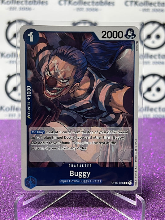2023 PARAMOUNT WAR  ONE PIECE BUGGY # OP02-058 R ENGLISH TRADING GAME CARD