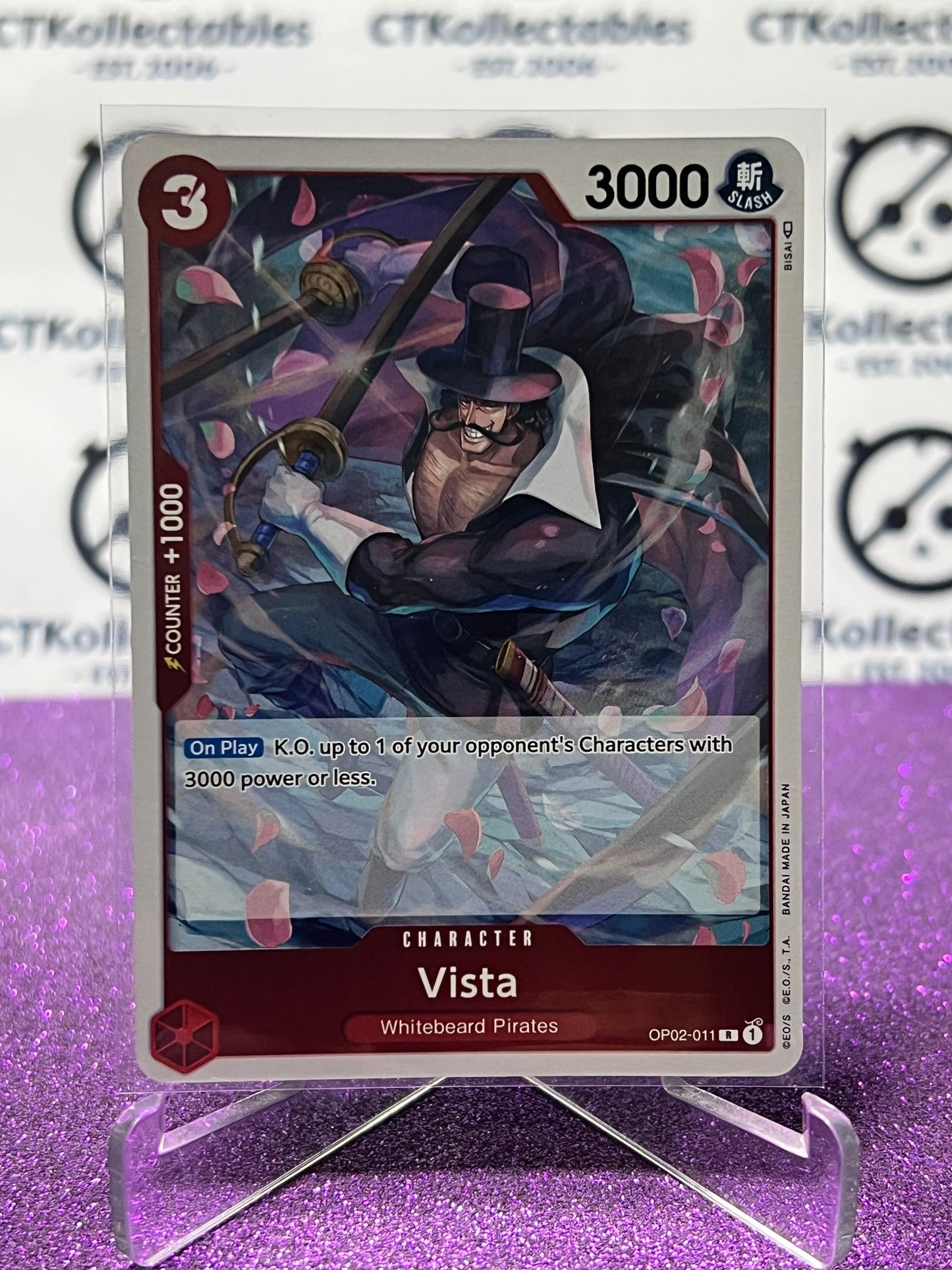 2023 PARAMOUNT WAR  ONE PIECE VISTA # OP02-011 R ENGLISH TRADING GAME CARD