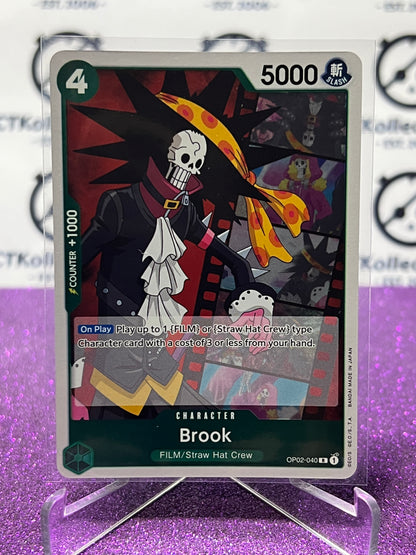 2023 PARAMOUNT WAR  ONE PIECE BROOK # OP02-040 R ENGLISH TRADING GAME CARD