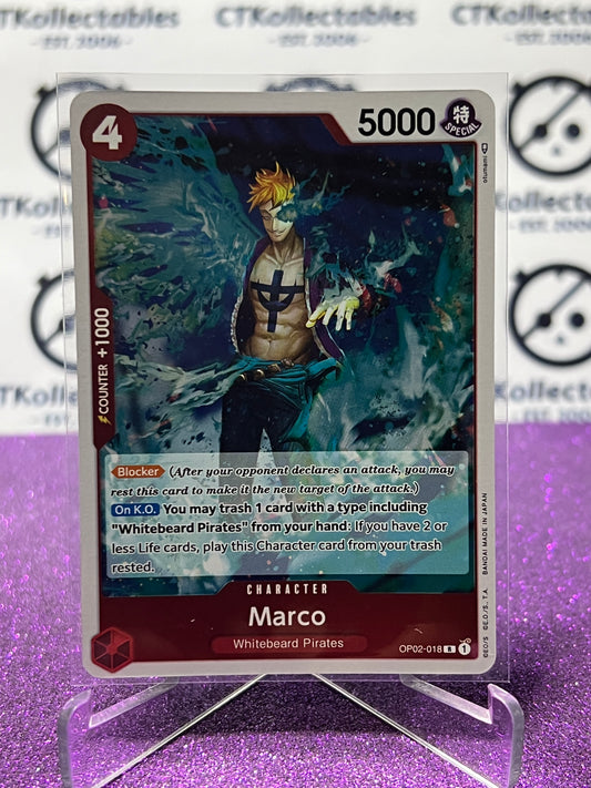 2023 PARAMOUNT WAR  ONE PIECE MARCO # OP02-018 R ENGLISH TRADING GAME CARD
