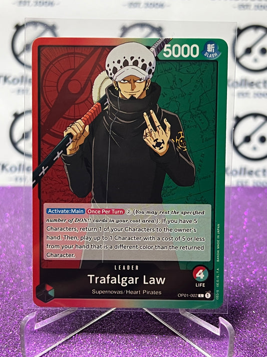 2022 ONE PIECE TRAFALGAR LAW # OP01-002 L ROMANCE DAWN  NON-FOIL TCG LEADER CARD