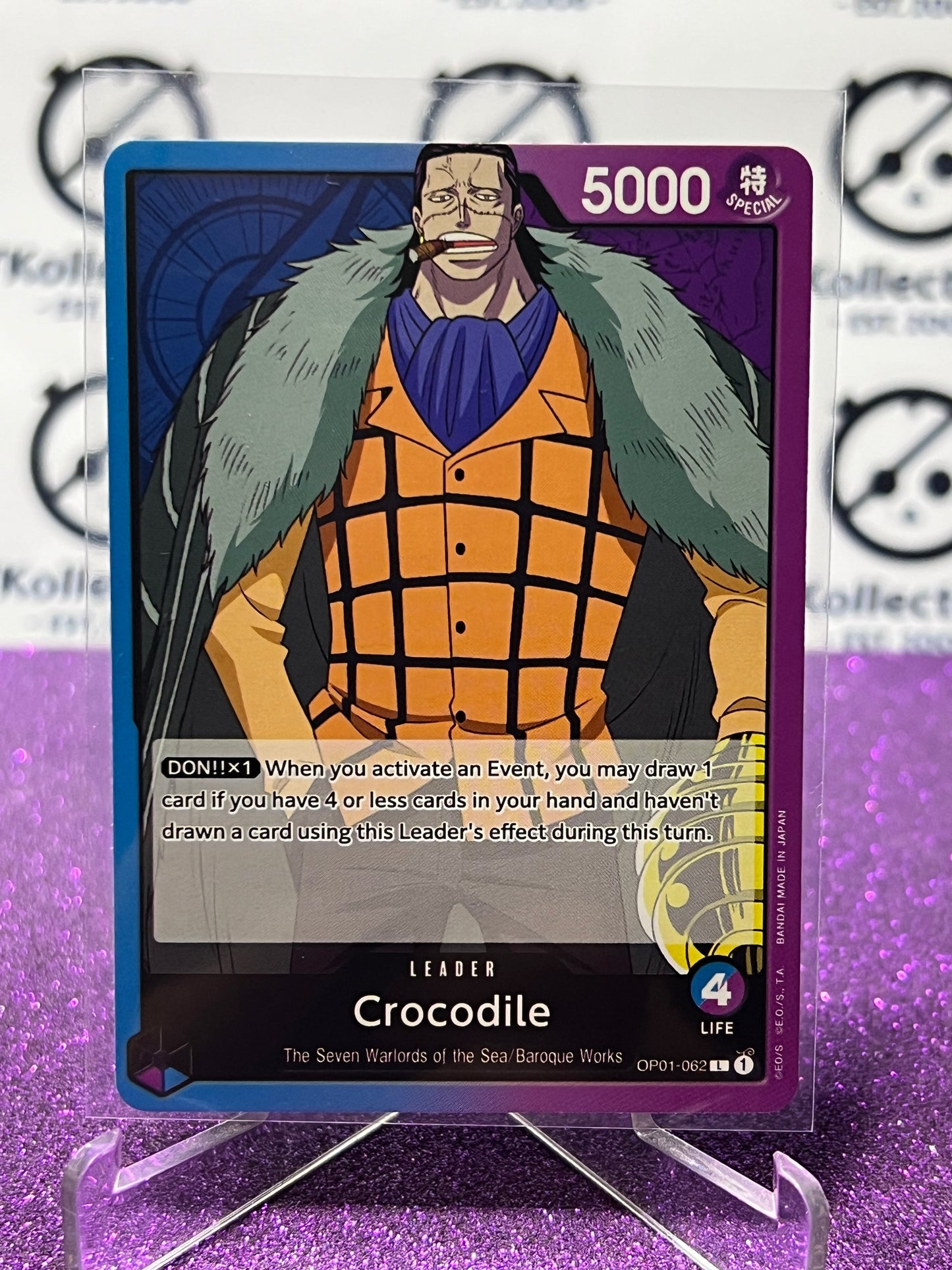 2022 ONE PIECE CROCODILE # OP01-062 L ROMANCE DAWN  NON-FOIL TCG LEADER CARD