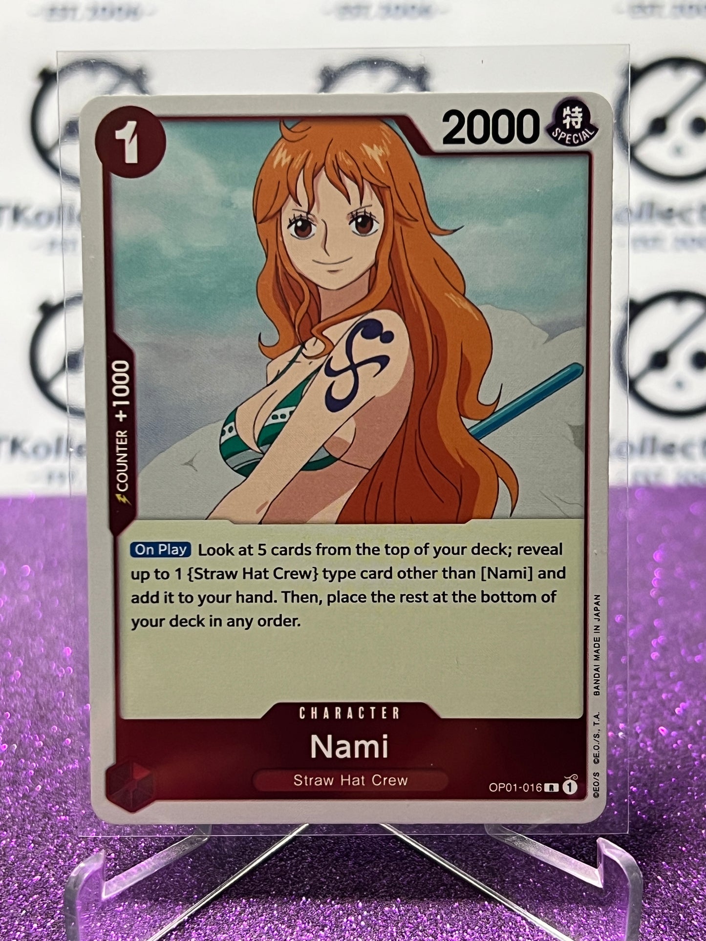 2022 ONE PIECE NAMI # OP01-016 R ROMANCE DAWN  FOIL TCG CARD