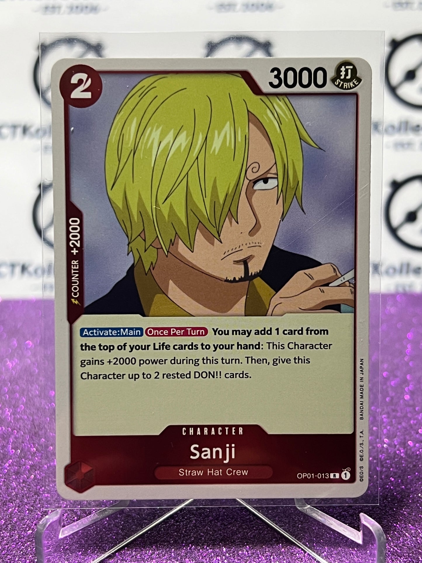 2022 ONE PIECE SANJI # OP01-013 R ROMANCE DAWN  FOIL TCG CARD