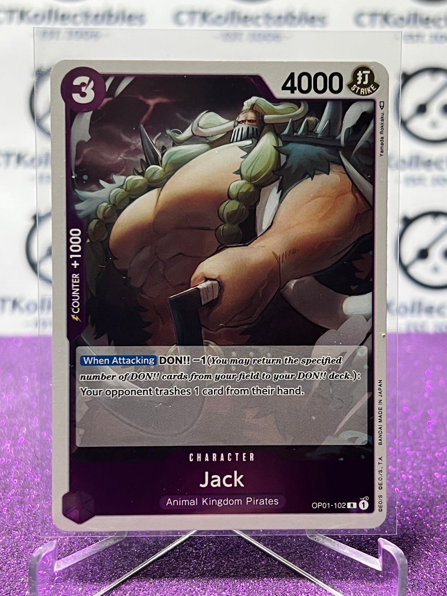 2022 ONE PIECE JACK # OP01-102 R ROMANCE DAWN  FOIL TCG CARD
