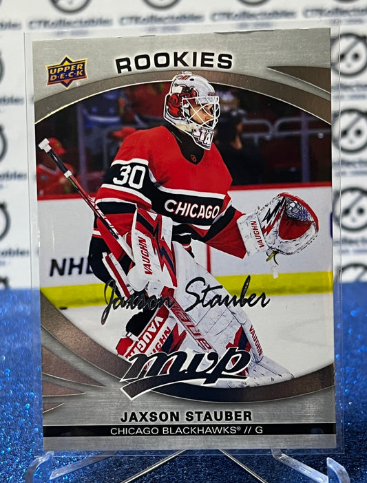 2023-24 UPPER DECK MVP JAXSON STAUBER # 227 ROOKIE SILVER SCRIPT CHICAGO BLACKHAWKS NHL HOCKEY TRADING CARD
