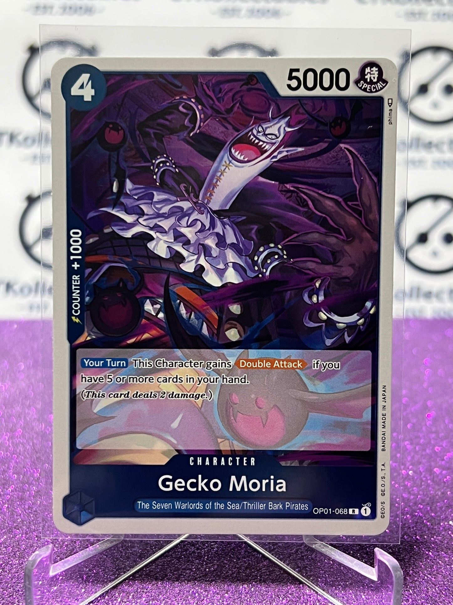2022 ONE PIECE GECKO MORIA # OP01-068 R ROMANCE DAWN  FOIL TCG CARD