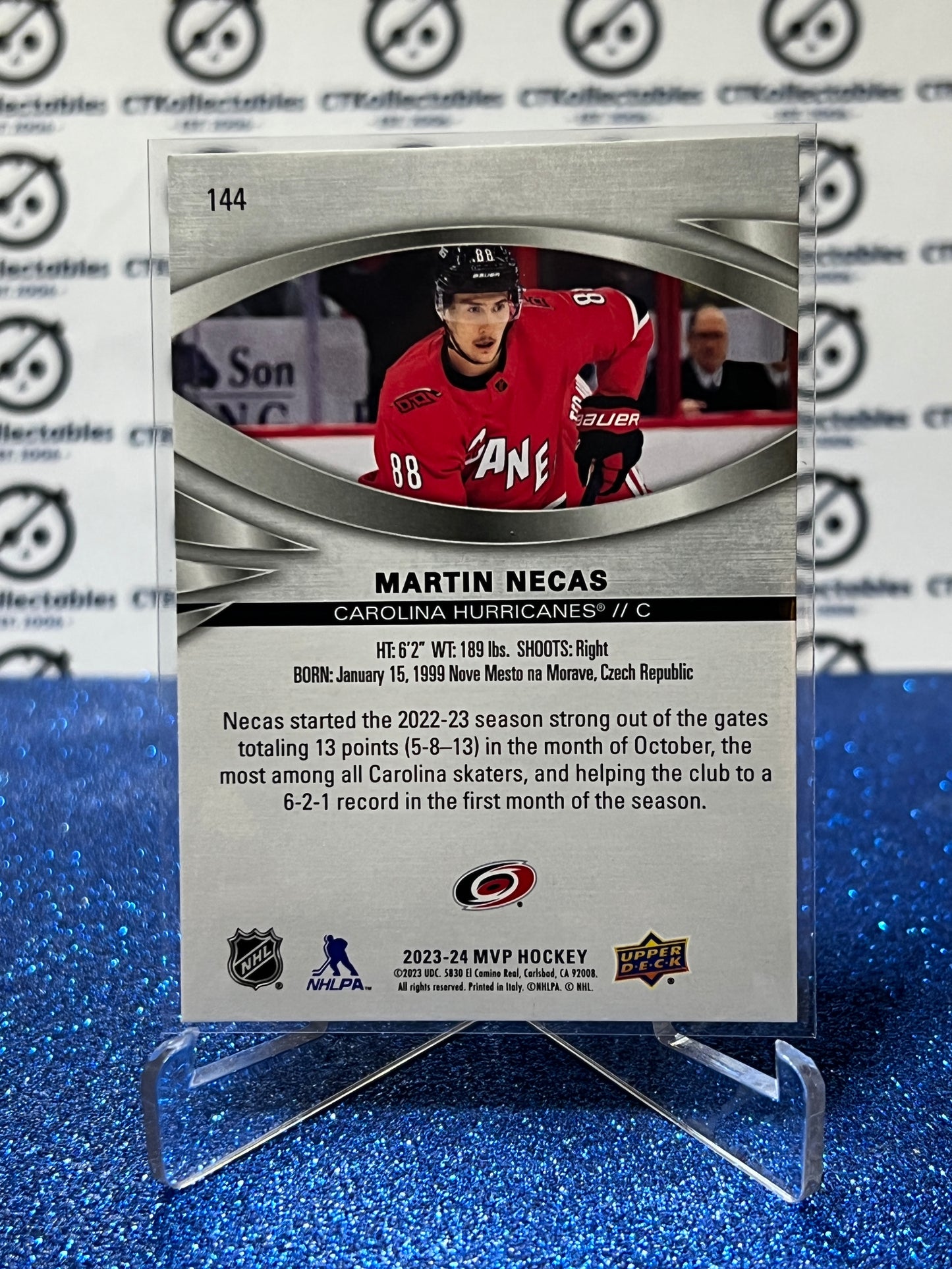 2023-24 UPPER DECK MVP MARTIN NECAS # 144 SILVER SCRIPT CAROLINA HURRICANES NHL HOCKEY TRADING CARD
