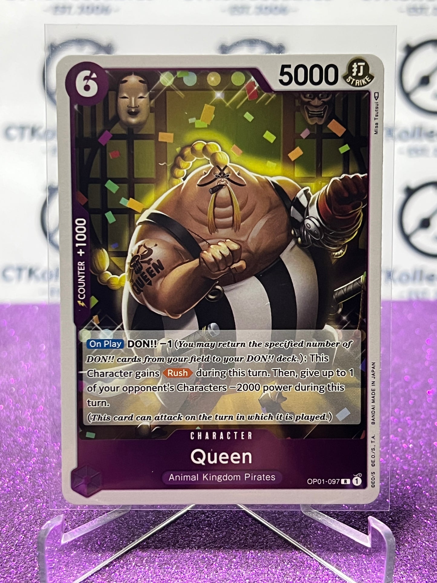 2022 ONE PIECE QUEEN # OP01-097 R ROMANCE DAWN  FOIL TCG CARD