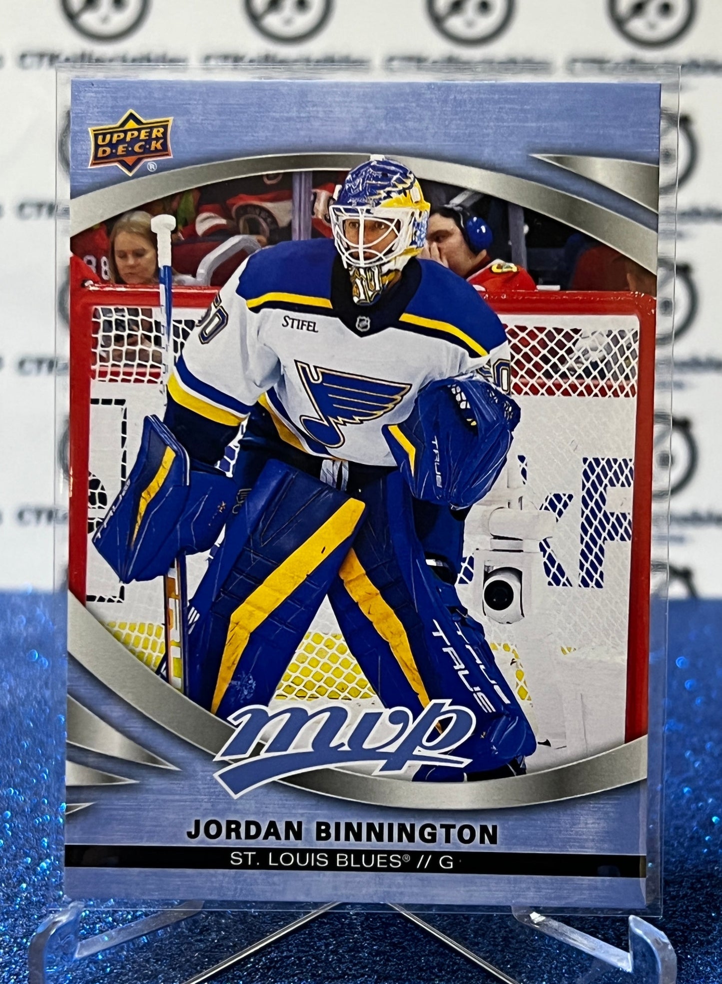 2023-24 UPPER DECK MVP JORDAN BINNINGTON # 92 ST. LOUIS BLUES NHL HOCKEY TRADING CARD