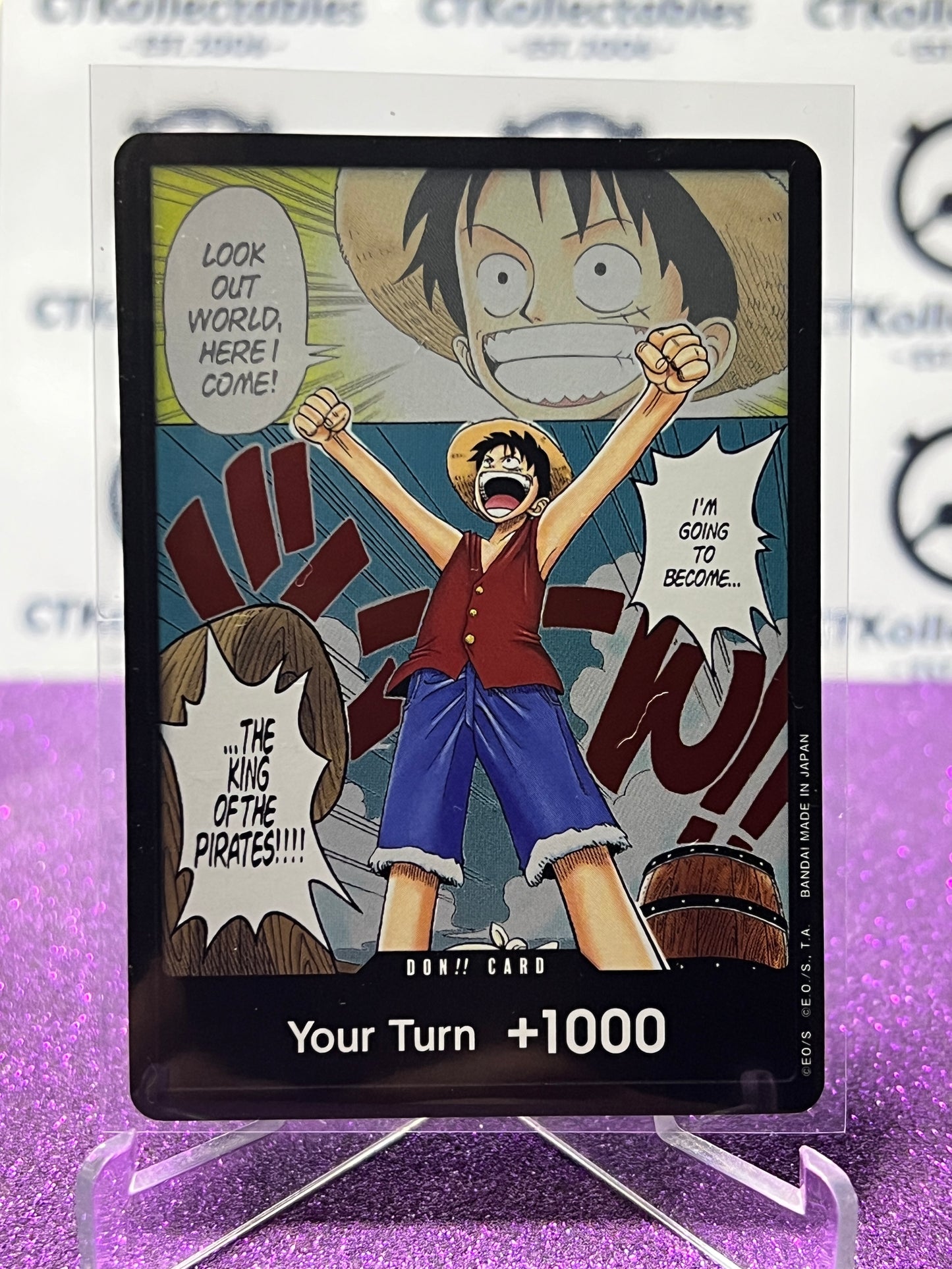2022 ONE PIECE MONKEY.D.LUFFY DON!! CARD YOUR TURN +1000 # OP01  ROMANCE DAWN  FOIL TCG CARD