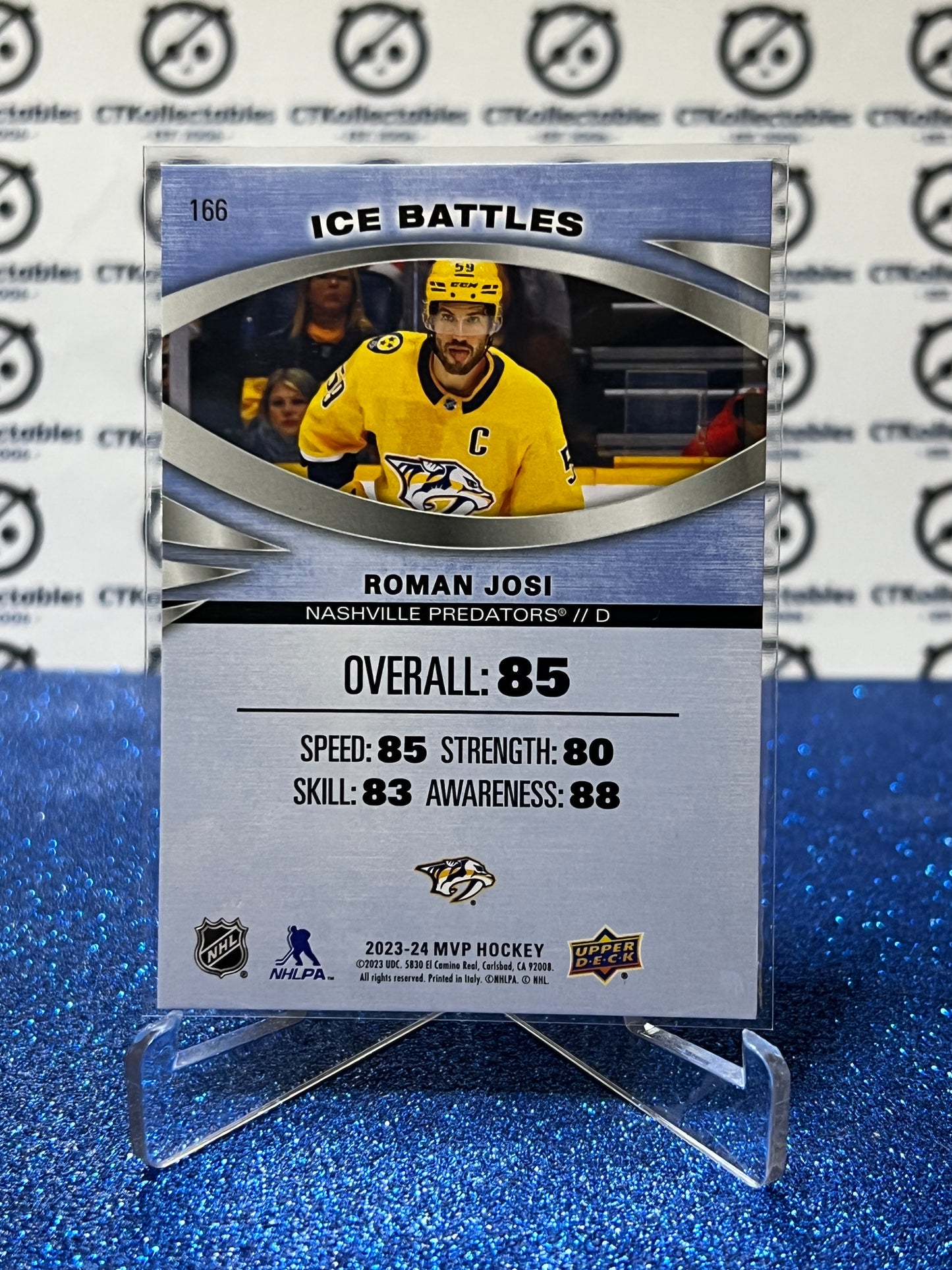 2023-24 UPPER DECK MVP ROMAN JOSI # 166 ICE BATTLES NASHVILLE PREDATORS NHL HOCKEY TRADING CARD