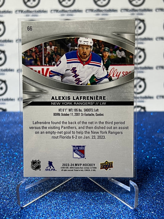 2023-24 UPPER DECK MVP ALEXIS LAFRENIERE # 66 SILVER SCRIPT NEW YORK RANGERS NHL HOCKEY TRADING CARD