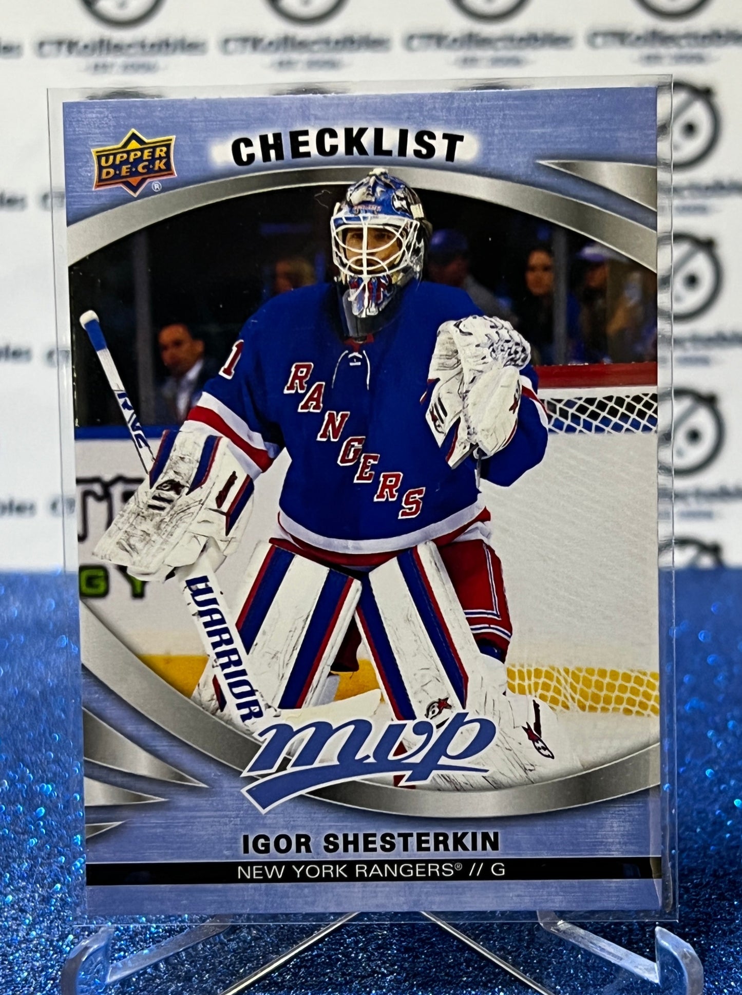 2023-24 UPPER DECK MVP IGOR SHESTERKIN # 100 CHECKLIST ERROR NEW YORK RANGERS NHL HOCKEY TRADING CARD