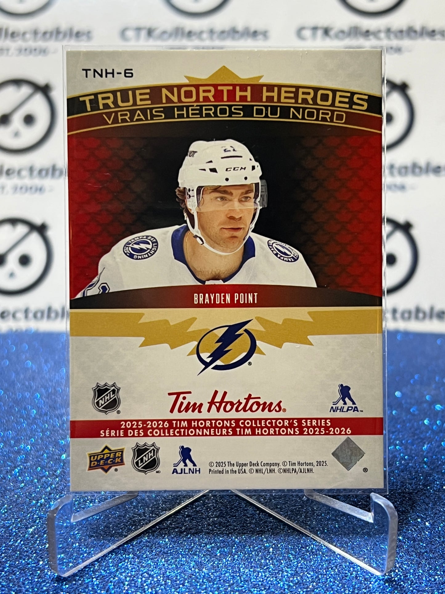 2025-26 UPPER DECK BRAYDEN POINT # TNH-5 TIM HORTONS TAMPA BAY LIGHTNING HOCKEY CARD