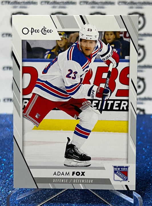 2023-24 O-PEE-CHEE ADAM FOX # 107 NEW YORK RANGERS NHL HOCKEY TRADING CARD