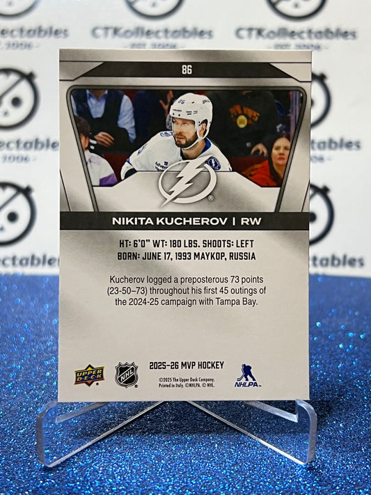 2025-26 UPPER DECK MVP NIKITA KUCHEROV # 86 TAMPA BAY LIGHTNING HOCKEY CARD