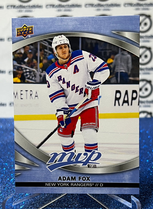 2023-24 UPPER DECK MVP ADAM FOX # 34 NEW YORK RANGERS NHL HOCKEY TRADING CARD