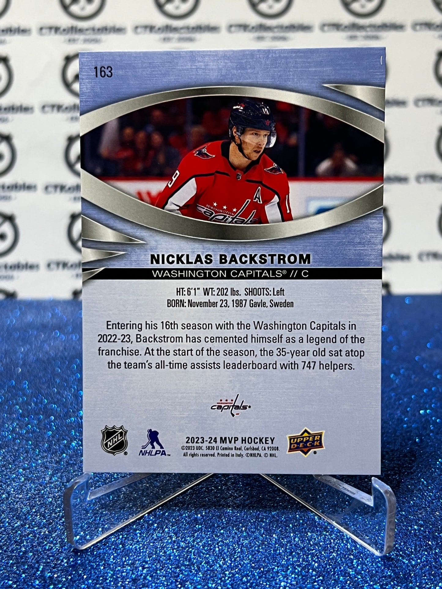 2023-24 UPPER DECK MVP NICKLAS BACKSTROM # 163 WASHINGTON CAPITALS NHL HOCKEY TRADING CARD