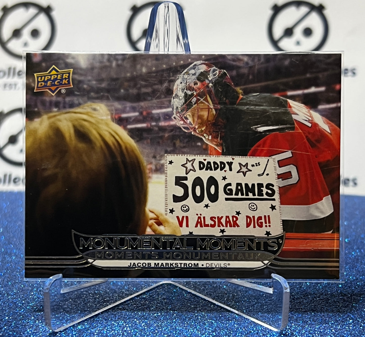 2025-26 UPPER DECK JACOB MARKSTROM # MM-18 TIM HORTONS NEW JERSEY DEVILS HOCKEY CARD