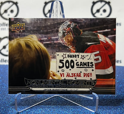 2025-26 UPPER DECK JACOB MARKSTROM # MM-18 TIM HORTONS NEW JERSEY DEVILS HOCKEY CARD
