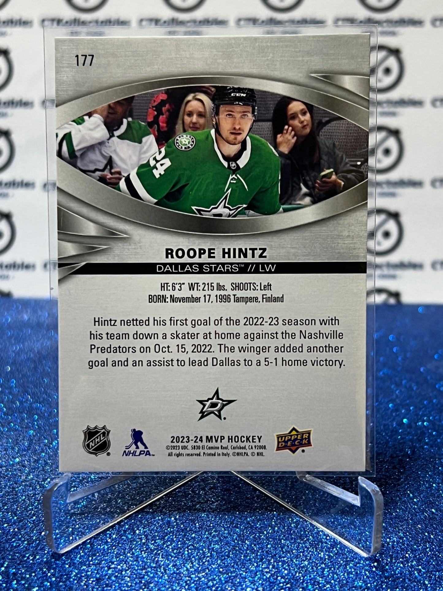 2023-24 UPPER DECK MVP ROOPE HINTZ # 177 SILVER SCRIPT DALLAS STARS NHL HOCKEY CARD