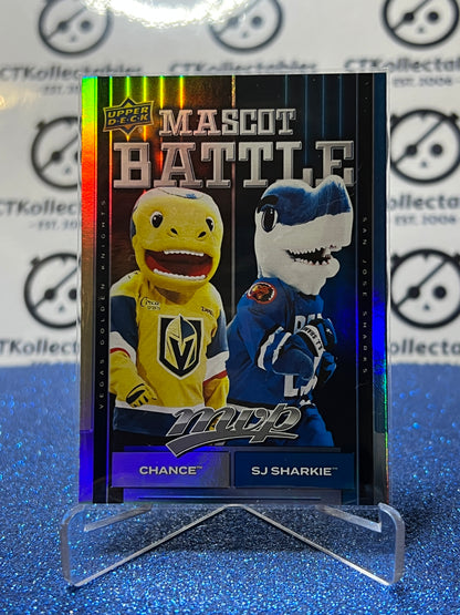 2025-26 UPPER DECK MVP MASCOT BATTLE # MB-10 KNIGHT/SHARKS HOCKEY CARD