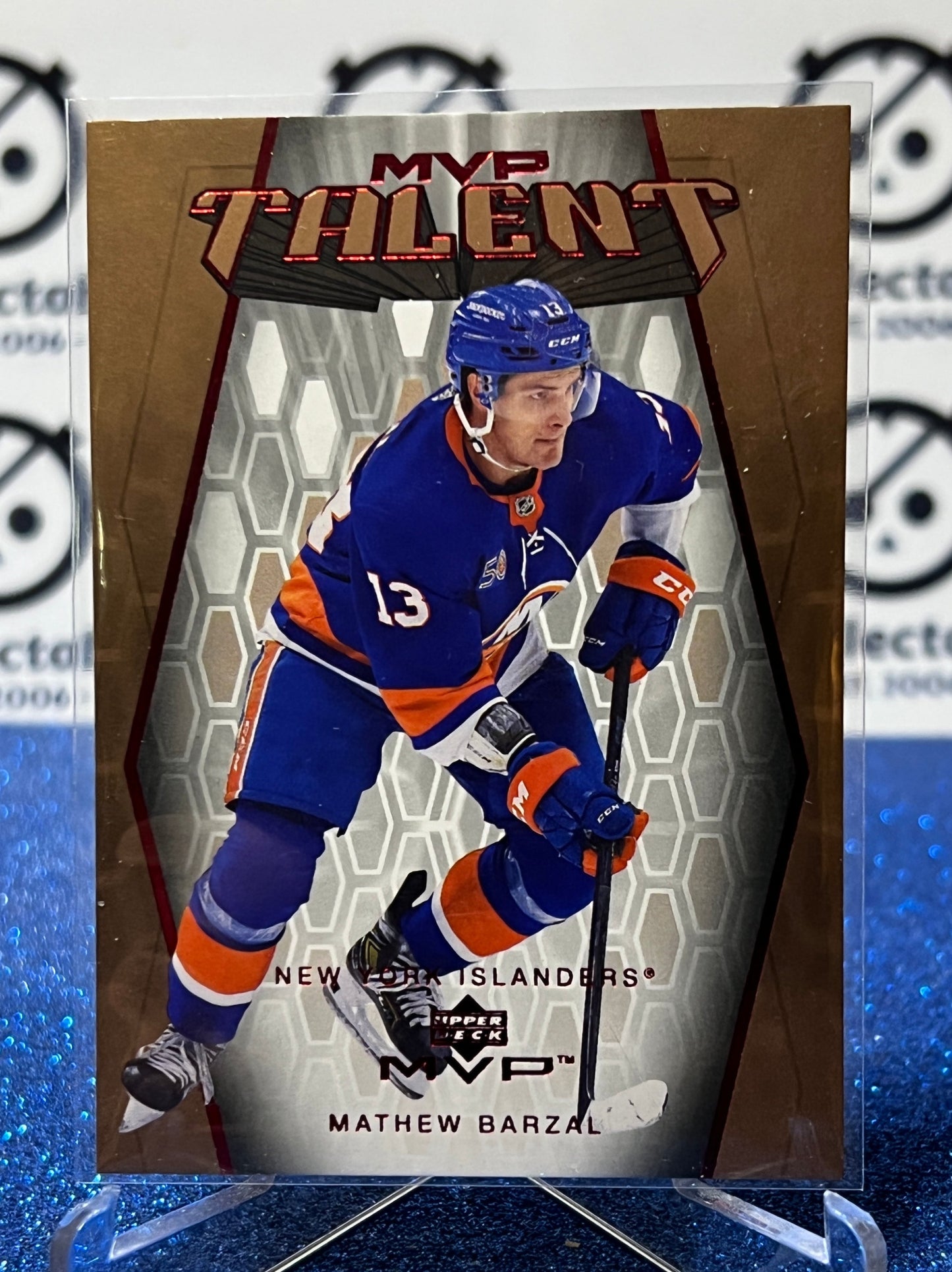 2023-24UPPER DECK MVP TALENT MATHEW BARZAL # MT-84 RED NEW YORK ISLANDERS HOCKEY CARD