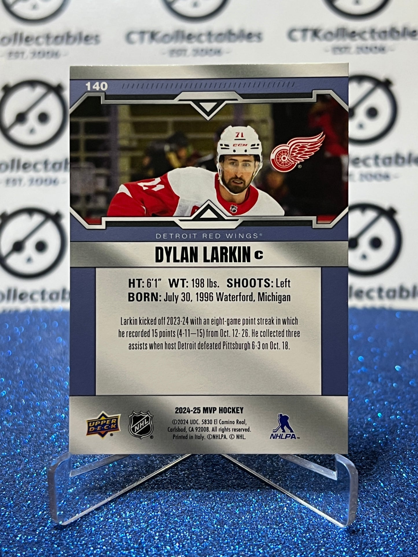 2024-25 UPPER DECK MVP DYLAN LARKIN # 140 DETROIT RED WINGS HOCKEY CARD